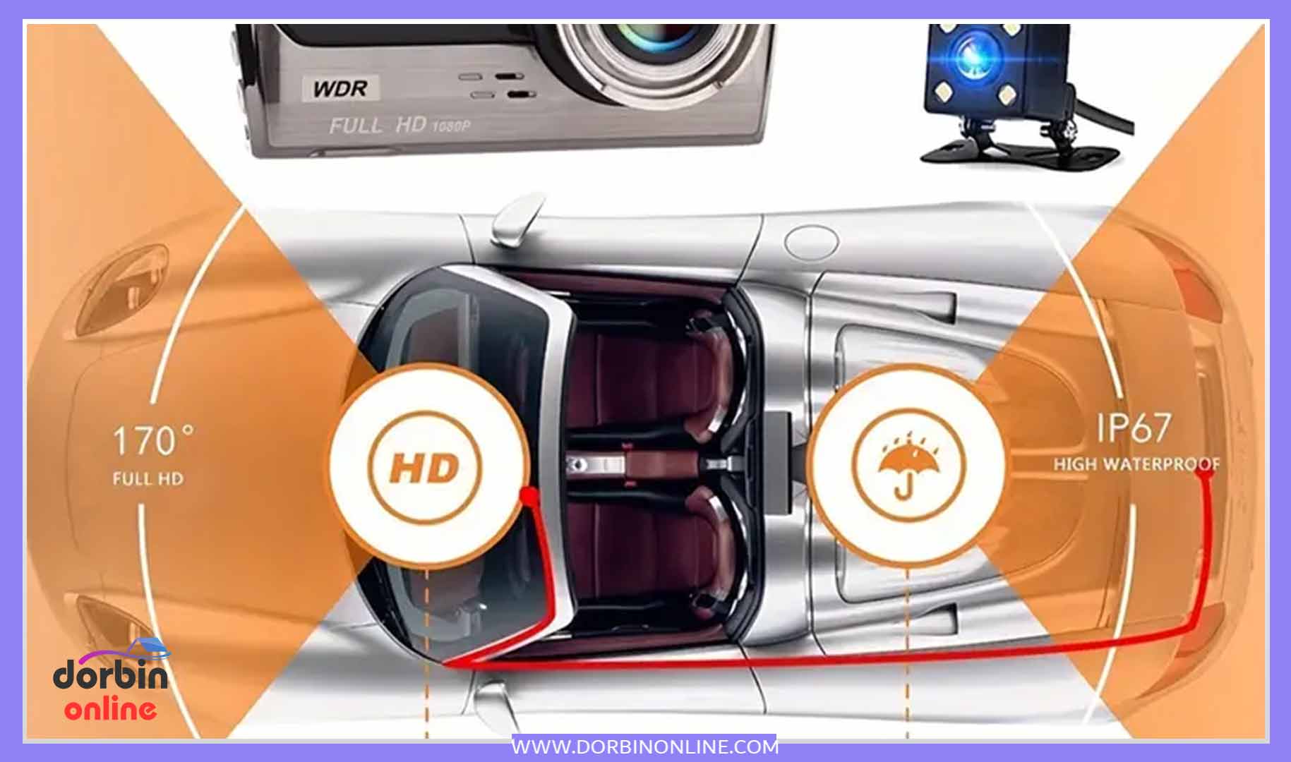 دوربین ثبت وقایع خودرو دو لنز مدل EIKLAR